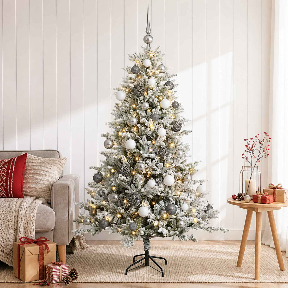 Dirbtinė Kalėdų eglutė su burbulais 150 cm 150 LED Šilta balta