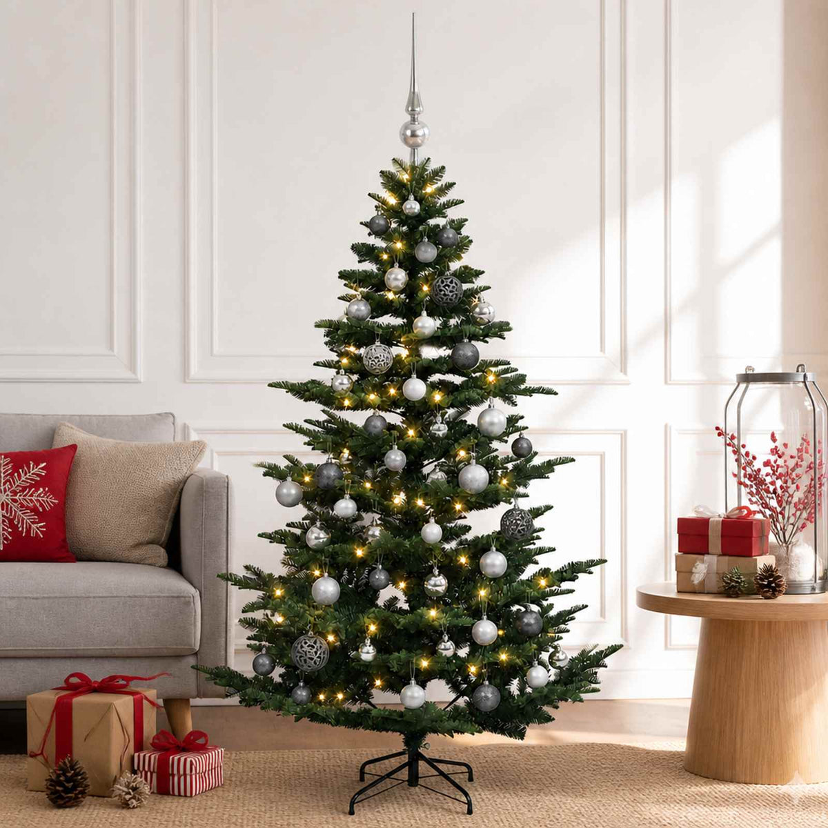 Dirbtinė kalėdinė eglutė su rutuliuku 120 cm 150 LED