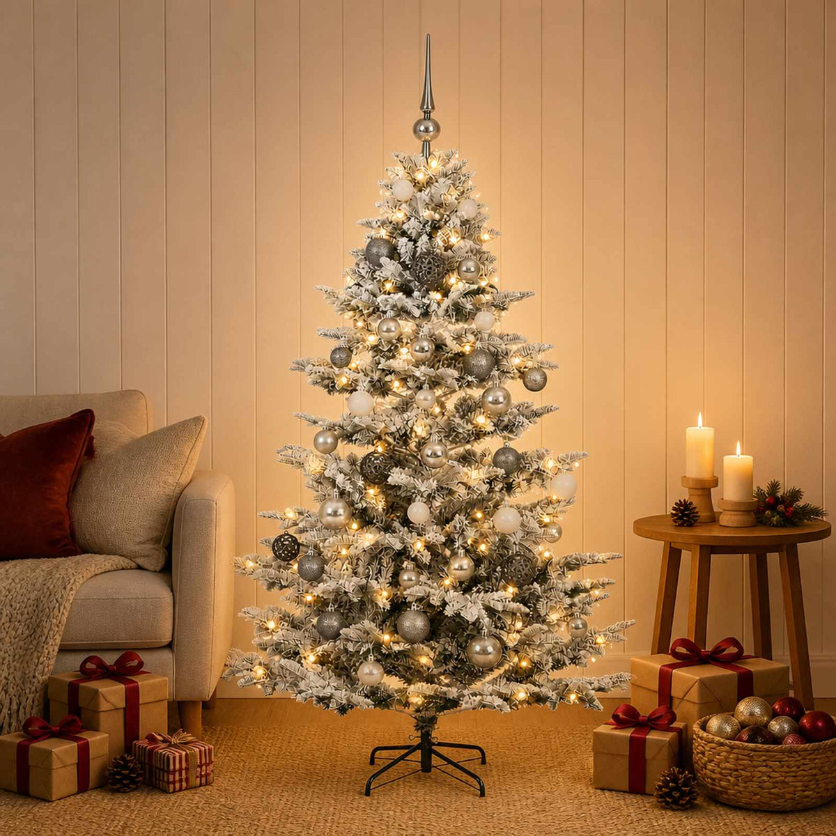 Dirbtinė kalėdinė eglutė su rutuliuku 120 cm 150 LED