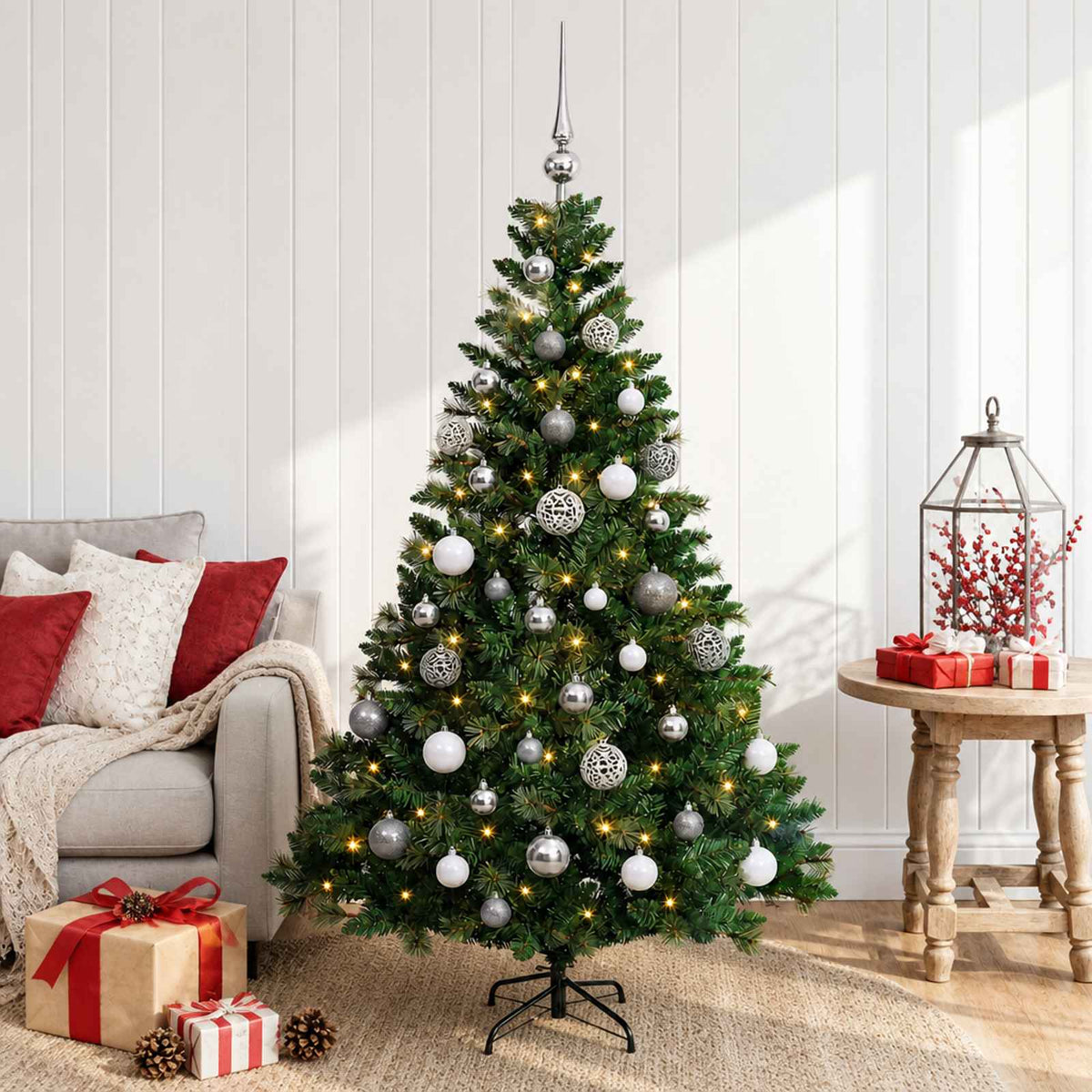 Dirbtinė Kalėdų eglutė su burbulais 150 cm 150 LED Šilta balta