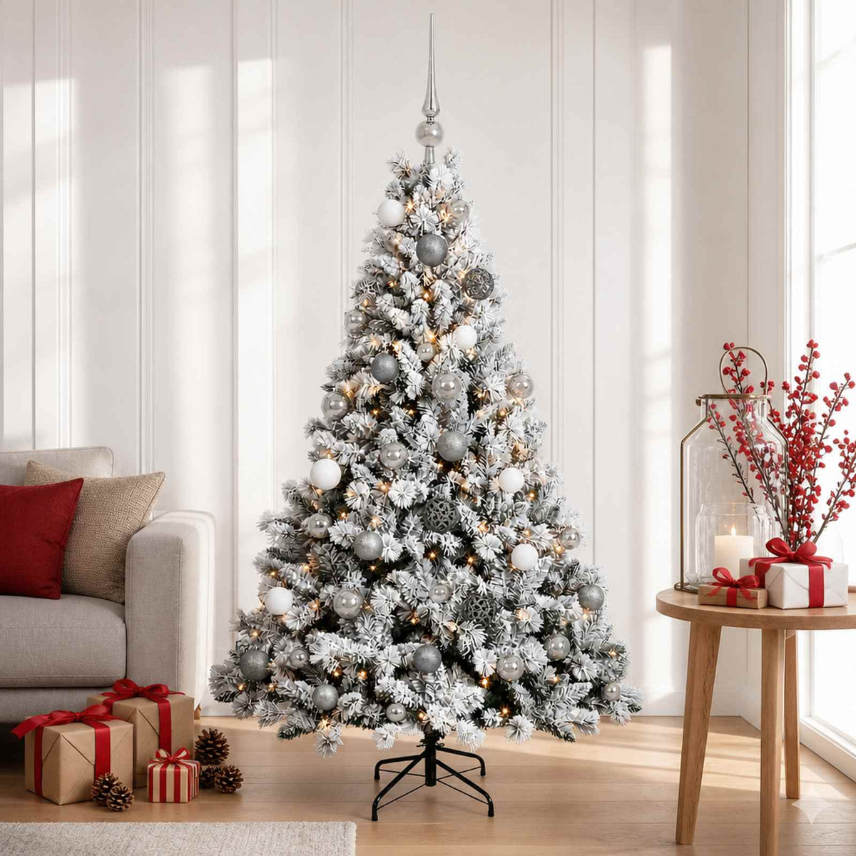 Dirbtinė Kalėdų eglutė su burbulais 150 cm 150 LED Šilta balta