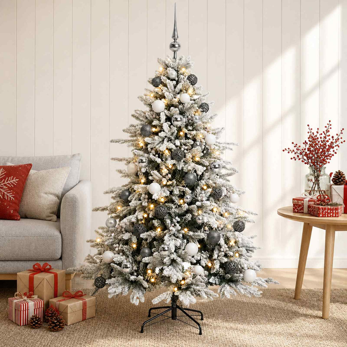 Dirbtinė kalėdinė eglutė su rutuliuku 150 cm 150 LED