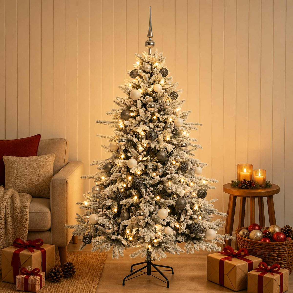 Dirbtinė kalėdinė eglutė su rutuliuku 150 cm 150 LED