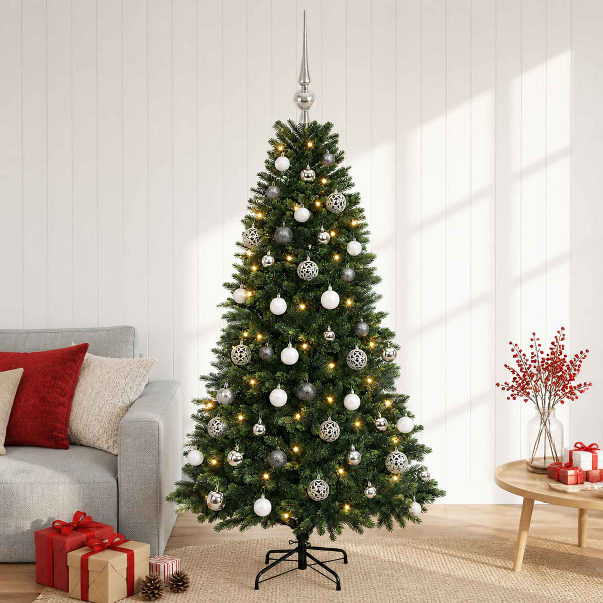 Dirbtinė Kalėdų eglutė su burbulais 150 cm 150 LED Šilta balta