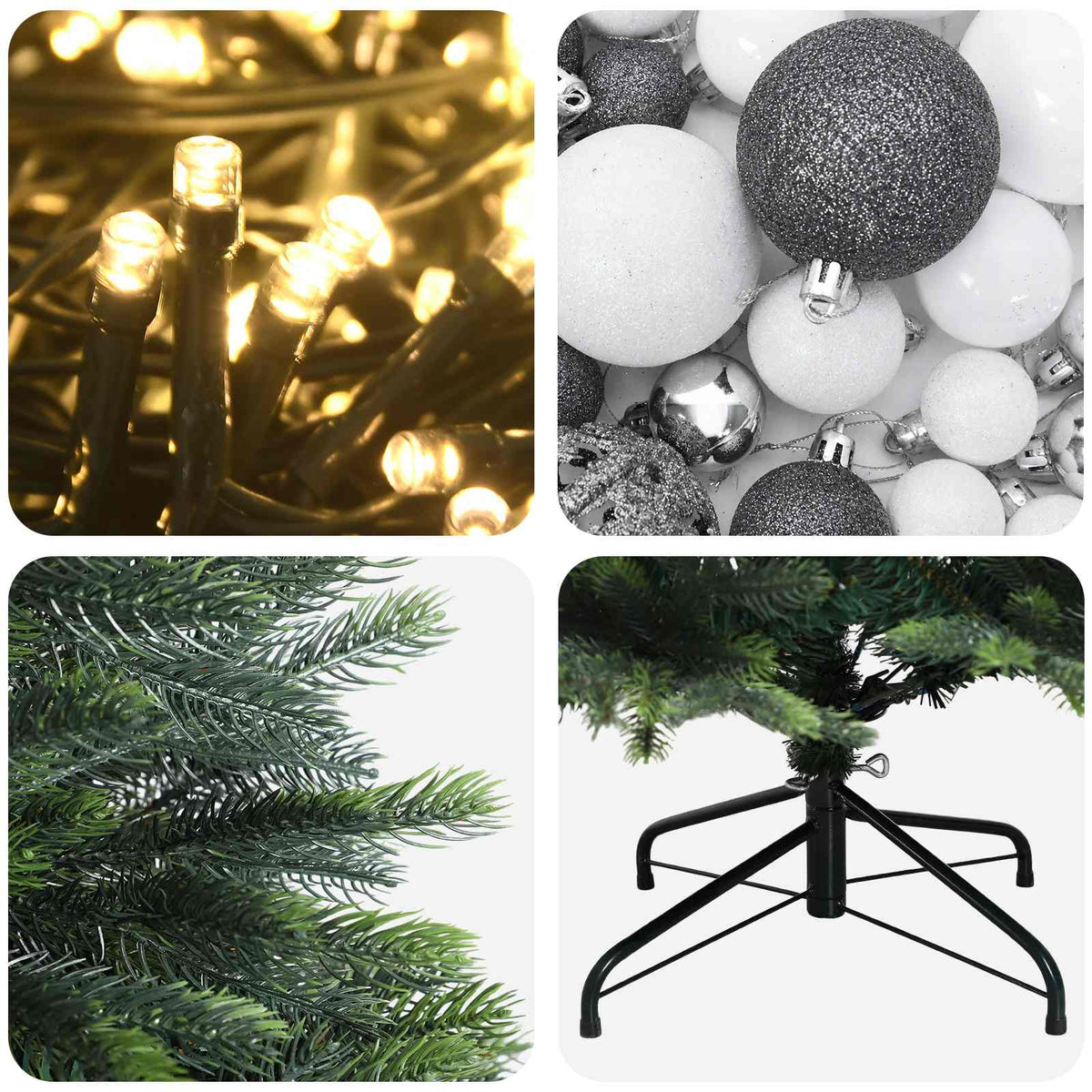 Dirbtinė Kalėdų eglutė su burbulais 150 cm 150 LED Šilta balta