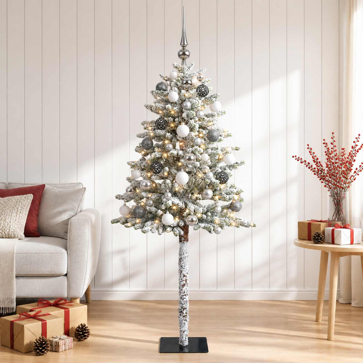 Dirbtinė Kalėdų eglutė su burbulais 180 cm 300 LED Šilta balta