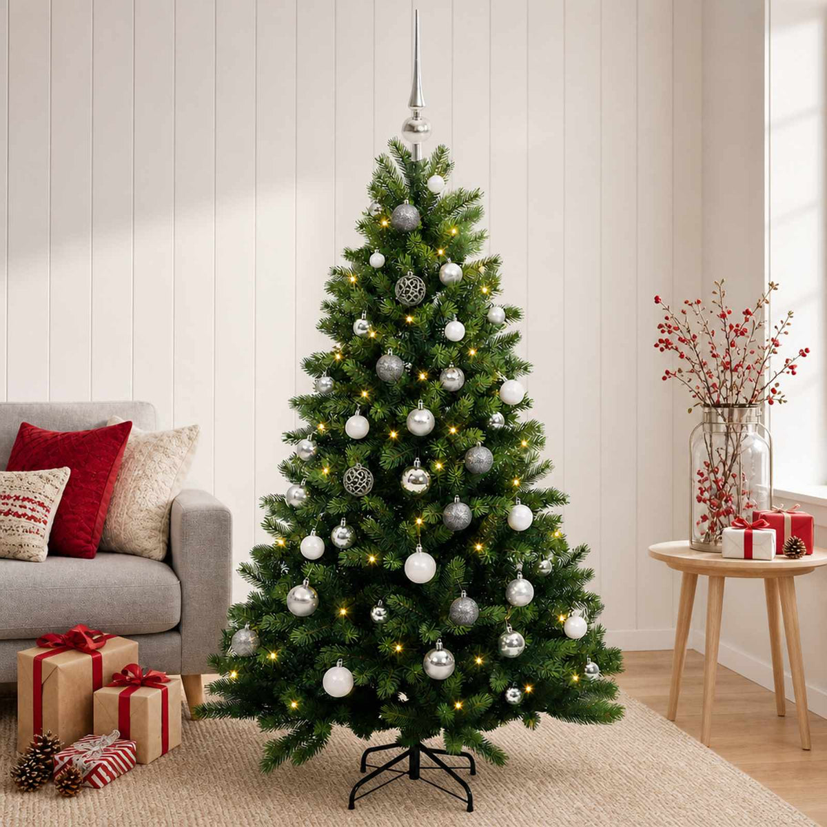 Dirbtinė Kalėdų eglutė su burbulais 150 cm 150 LED Šilta balta