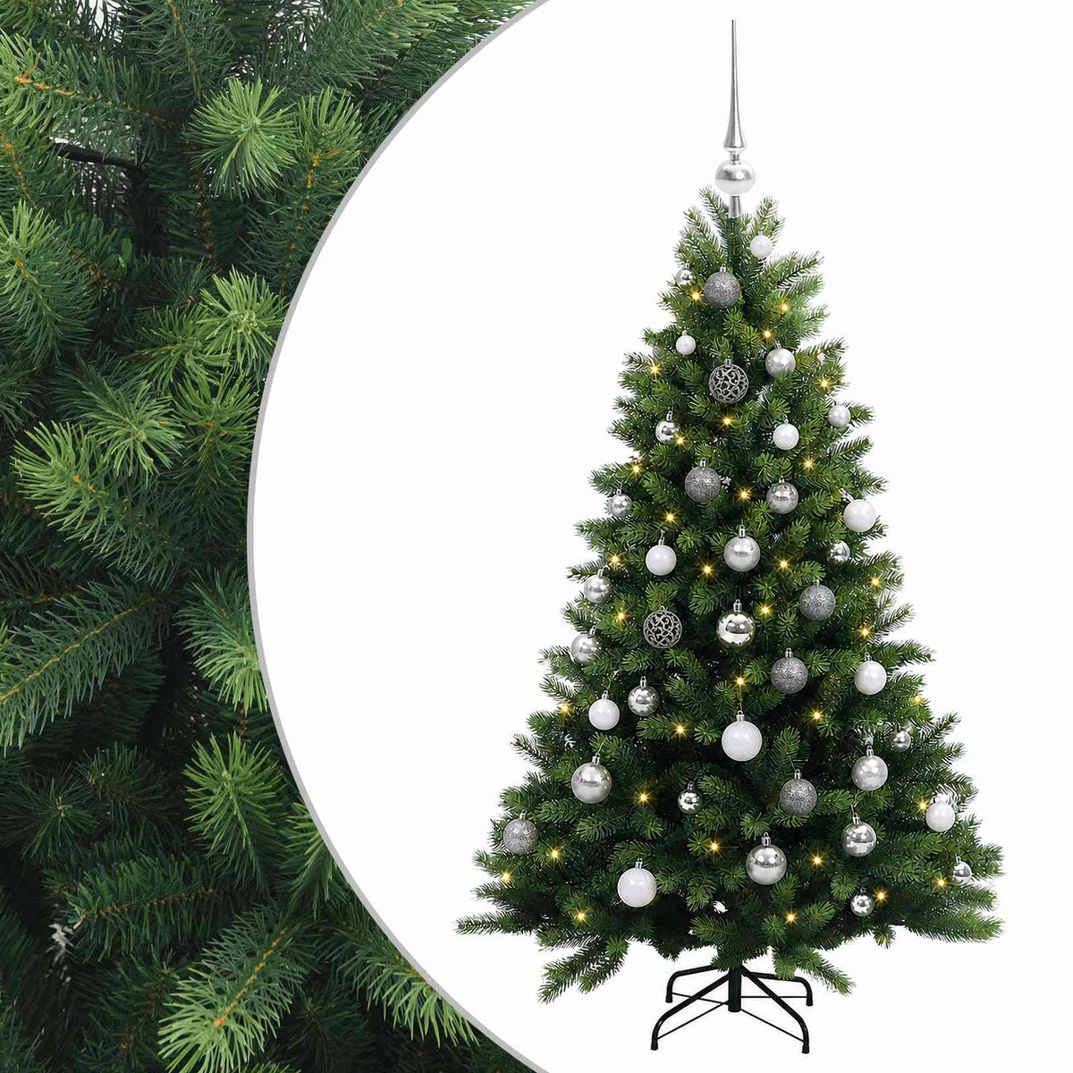 Dirbtinė Kalėdų eglutė su burbulais 150 cm 150 LED Šilta balta