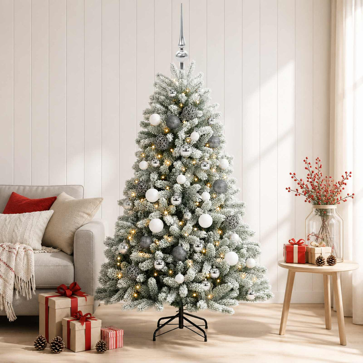 Dirbtinė Kalėdų eglutė su burbulais 150 cm 150 LED Šilta balta