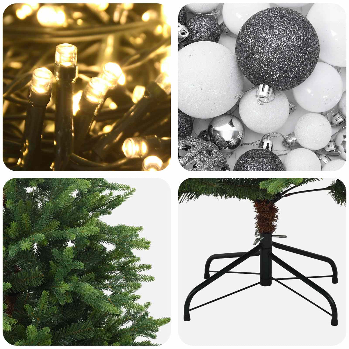 Dirbtinė Kalėdų eglutė su burbulais 150 cm 150 LED Šilta balta