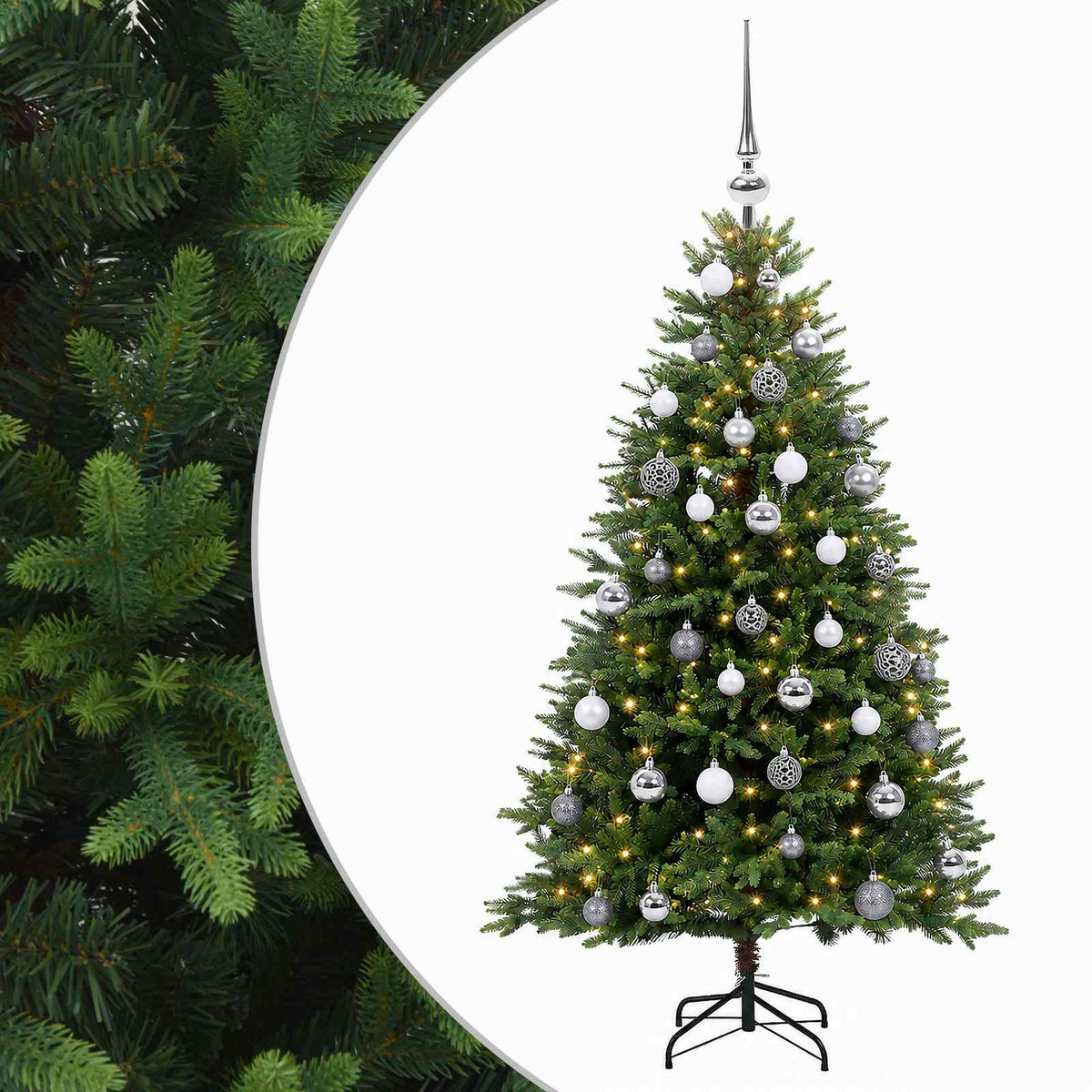 Dirbtinė Kalėdų eglutė su burbulais 150 cm 150 LED Šilta balta