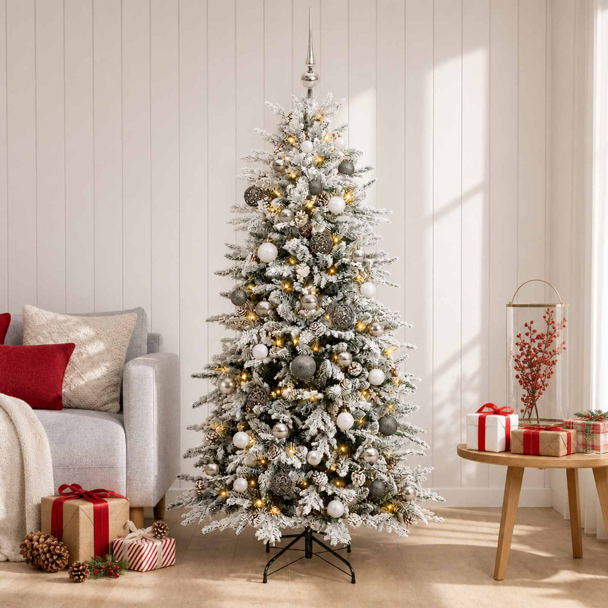 Dirbtinė Sulankstoma Kalėdų Eglutė 150 cm 150 LED Šilta balta