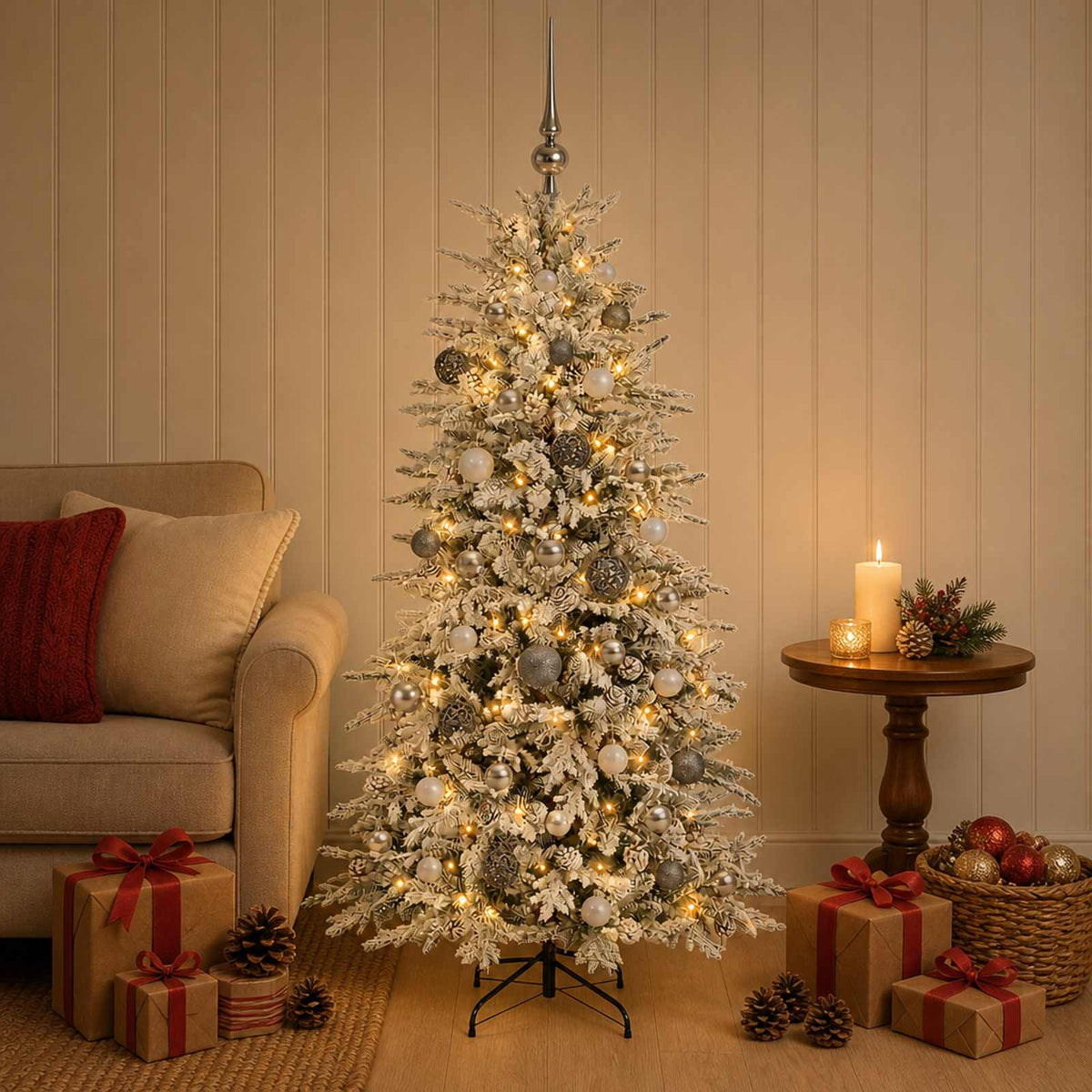 Dirbtinė kalėdinė eglutė su rutuliuku 120 cm 150 LED