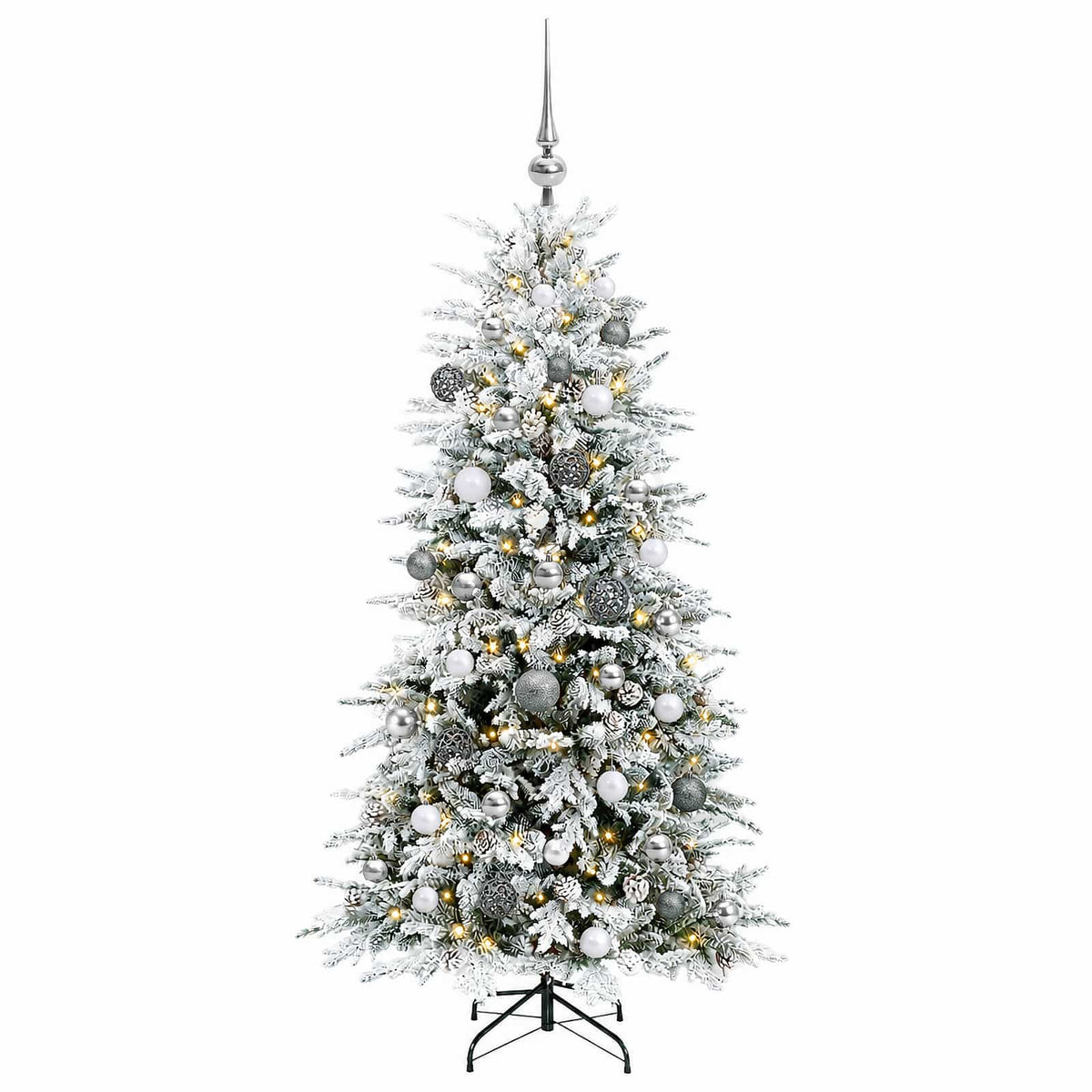 Dirbtinė Sulankstoma Kalėdų Eglutė 150 cm 150 LED Šilta balta
