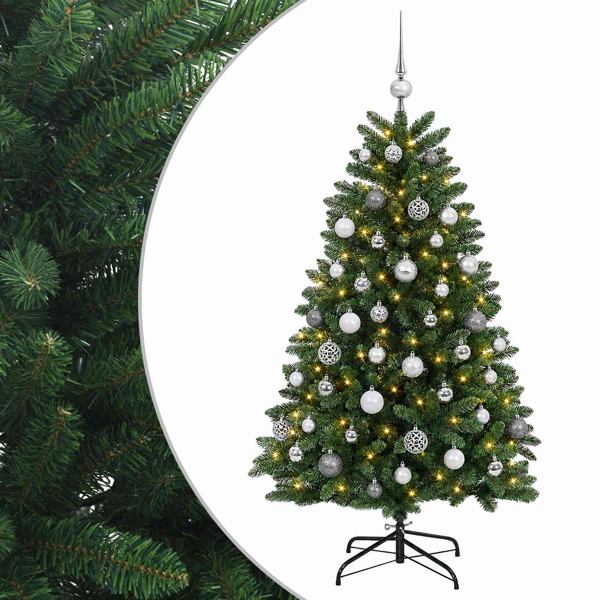 Dirbtinė vidutinio žalumo Kalėdų eglutė su rutuliu 120 cm