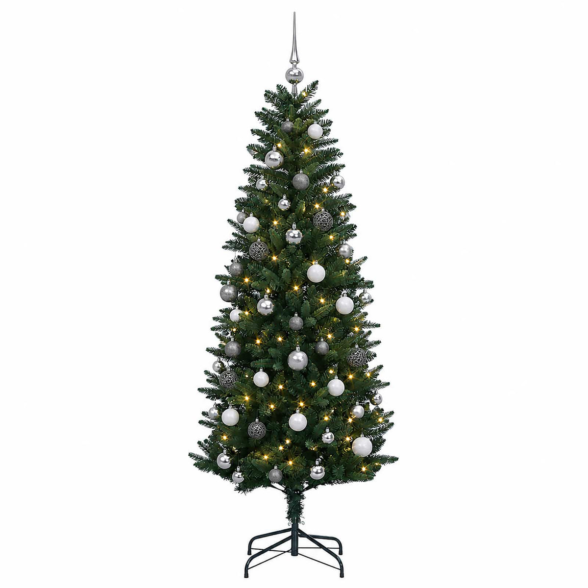 Dirbtinė hinged Kalėdų eglutė su burbulais 150 cm 150 LED