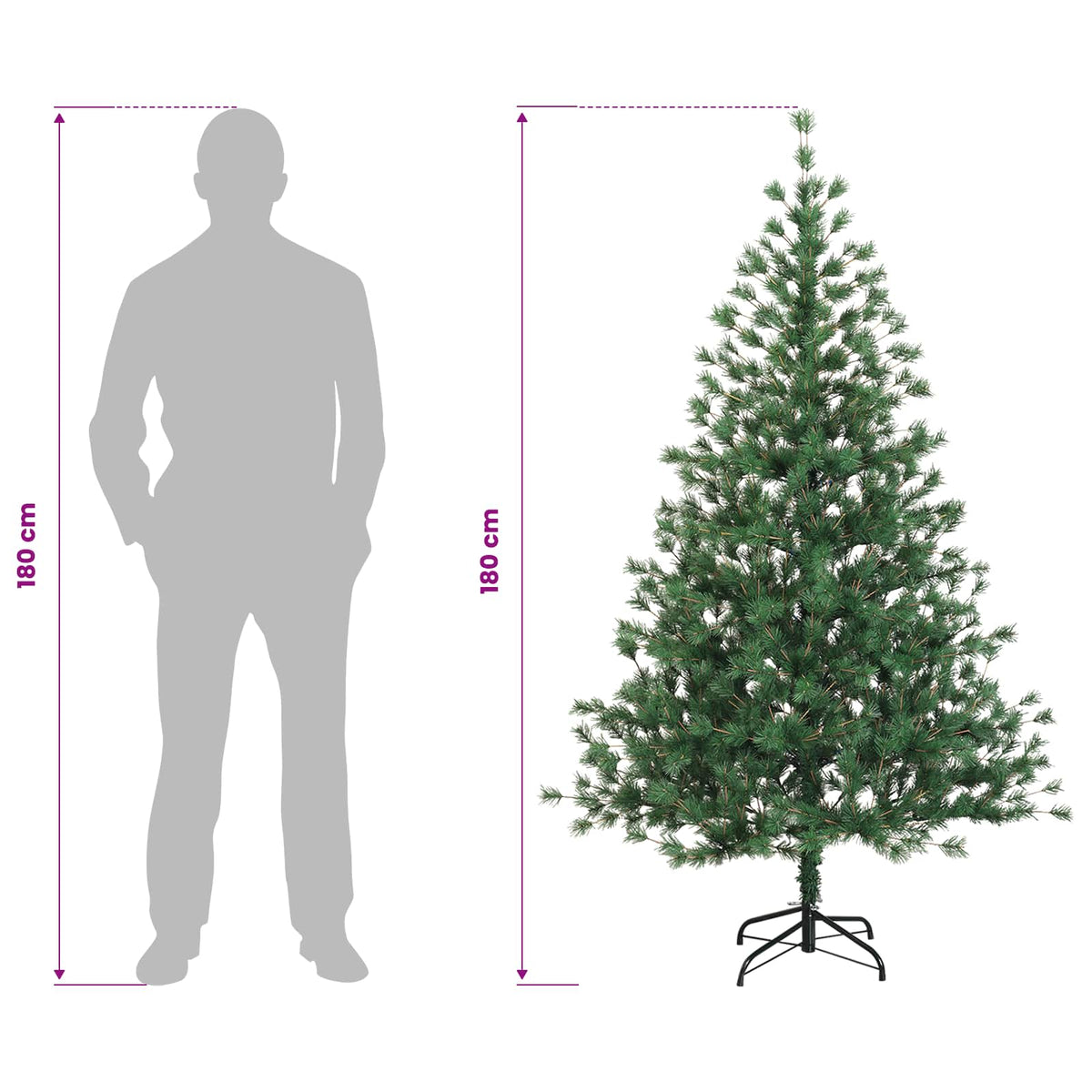 Dirbtinė Sulankstoma Kalėdų Eglutė 180 cm 300 LED Šilta balta