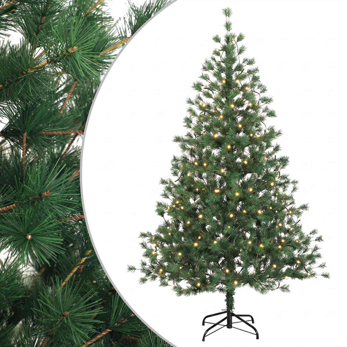Dirbtinė Sulankstoma Kalėdų Eglutė 210 cm 300 LED Šilta balta
