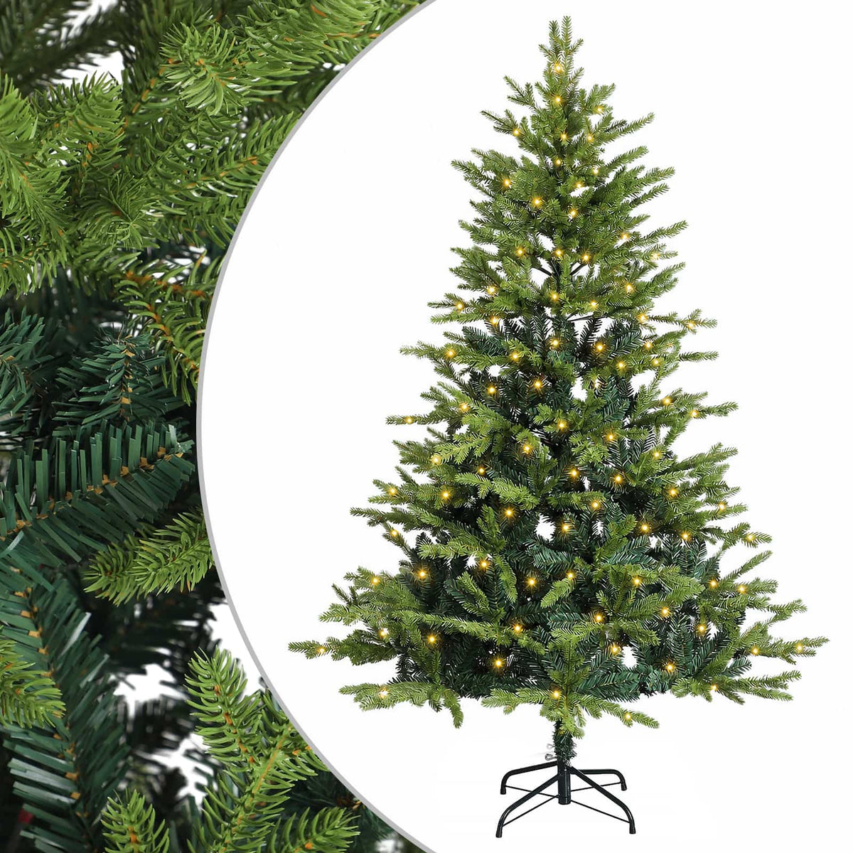 Dirbtinė Sulankstoma Kalėdų Eglutė 180 cm 300 LED Šilta balta