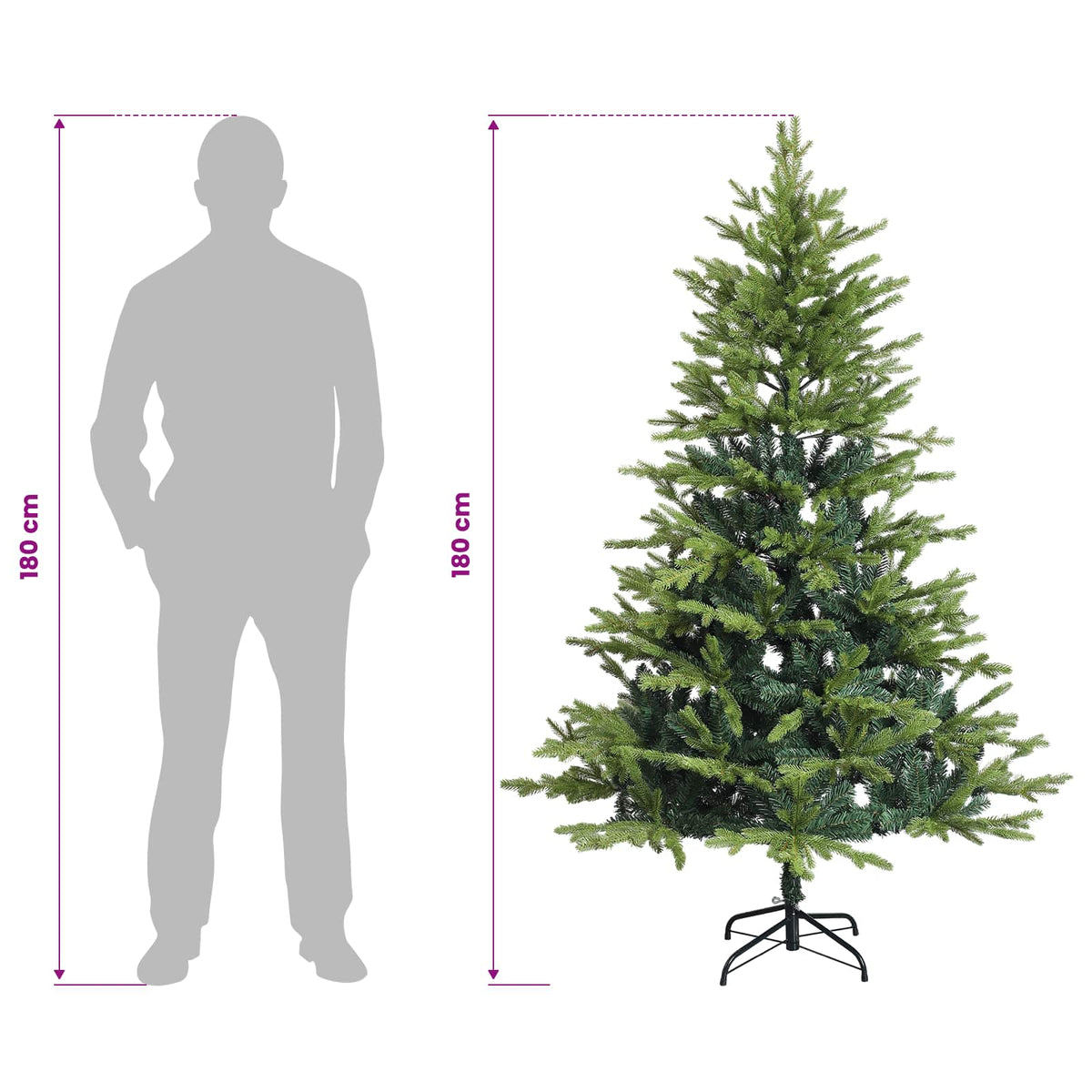 Dirbtinė Sulankstoma Kalėdų Eglutė 180 cm 300 LED Šilta balta