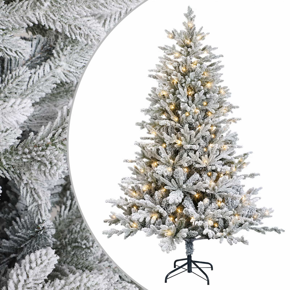 Dirbtinė Sulankstoma Kalėdų Eglutė 210 cm 300 LED Šilta balta