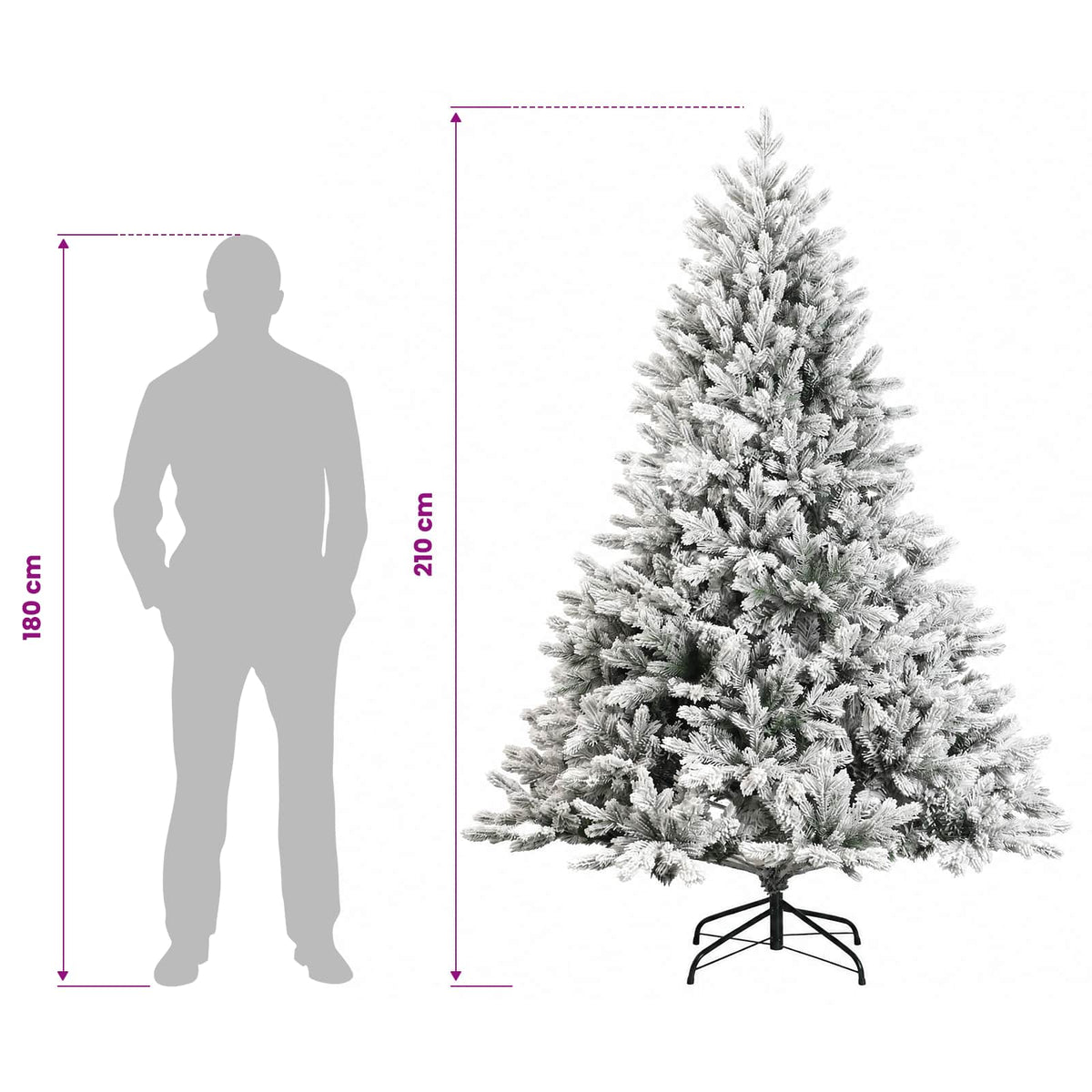 Dirbtinė Sulankstoma Kalėdų Eglutė 210 cm 300 LED Šilta balta