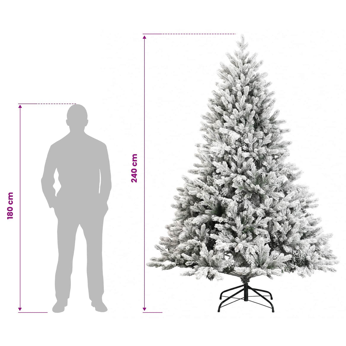 Dirbtinė Sulankstoma Kalėdų Eglutė 240 cm 300 LED Šilta balta