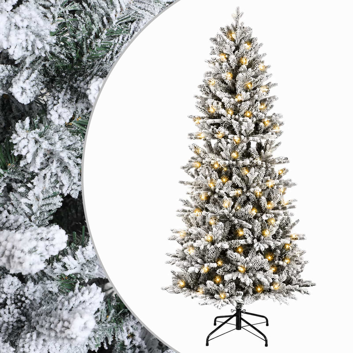 Dirbtinė Sulankstoma Kalėdų Eglutė 180 cm 300 LED Šilta balta