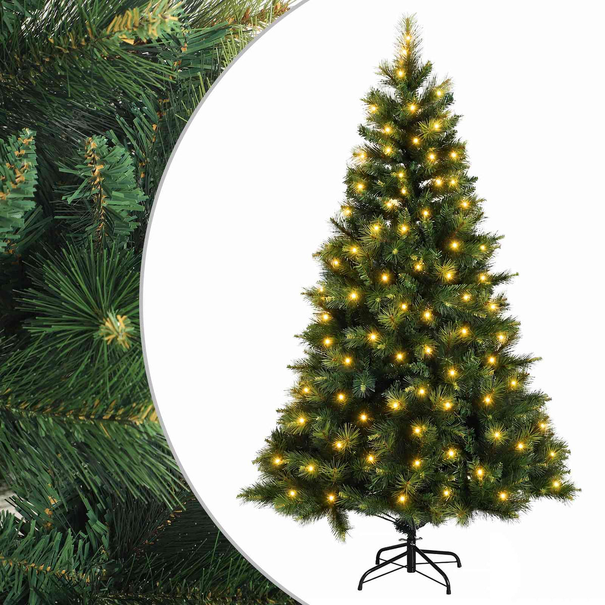 Dirbtinė Sulankstoma Kalėdų Eglutė 240 cm 300 LED Šilta balta