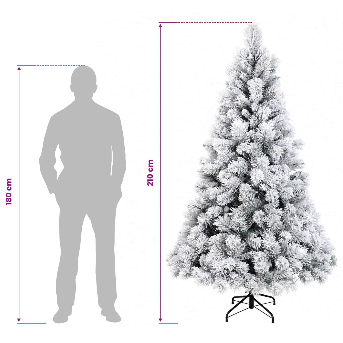 Dirbtinė Sulankstoma Kalėdų Eglutė 210 cm 300 LED Šilta balta