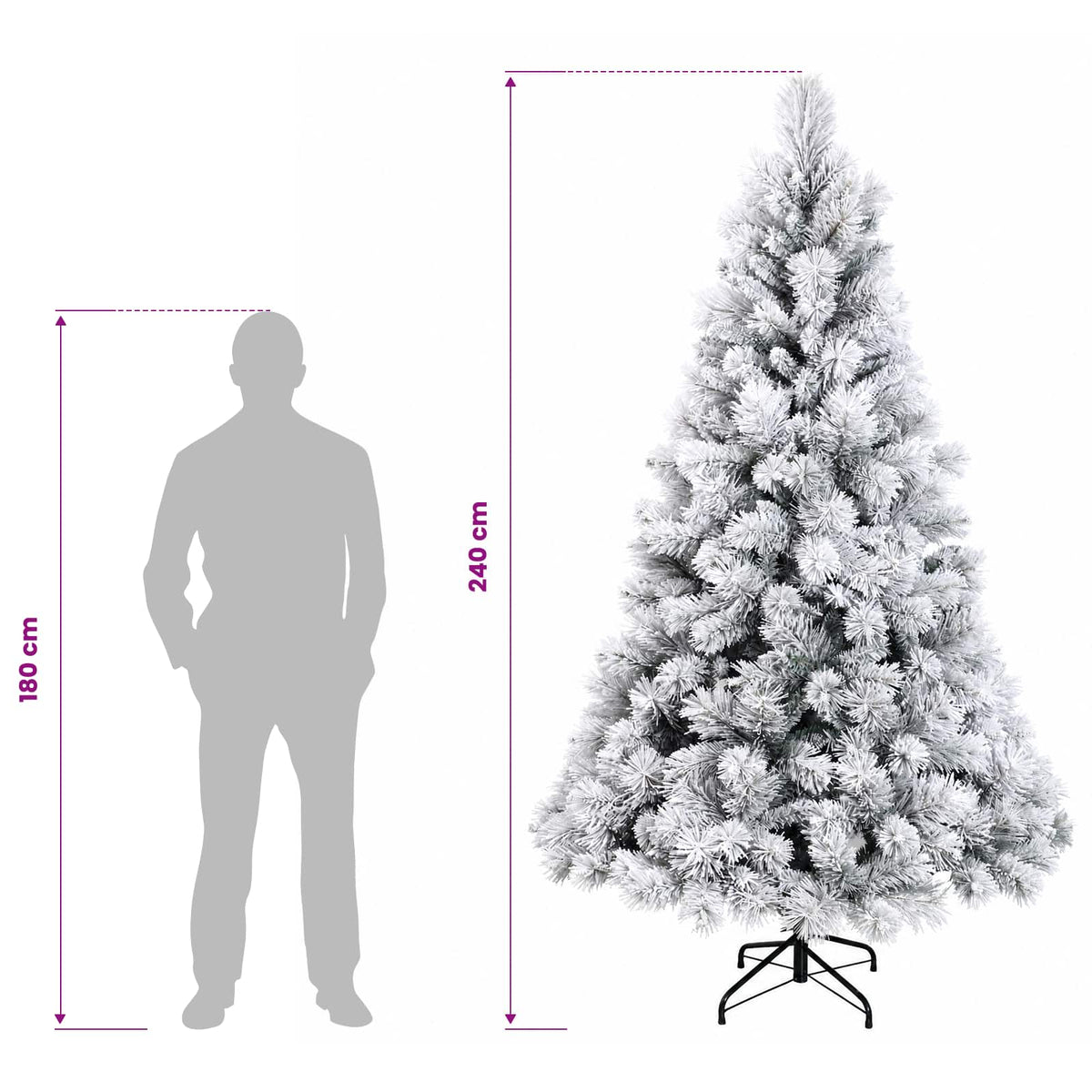 Dirbtinė Sulankstoma Kalėdų Eglutė 240 cm 300 LED Šilta balta