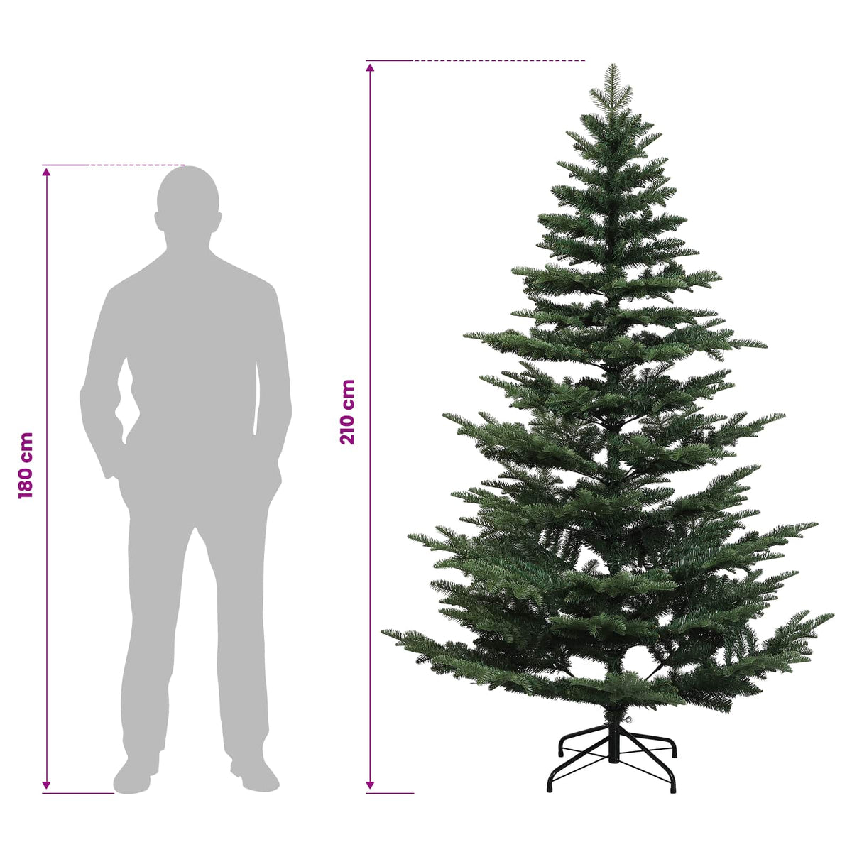 Dirbtinė Sulankstoma Kalėdų Eglutė 210 cm 300 LED Šilta balta