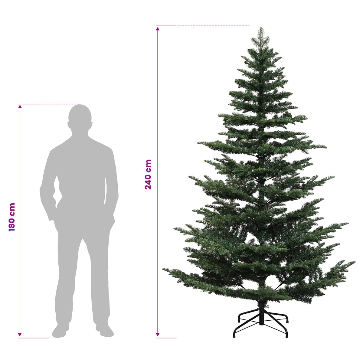 Dirbtinė Sulankstoma Kalėdų Eglutė 240 cm 300 LED Šilta balta