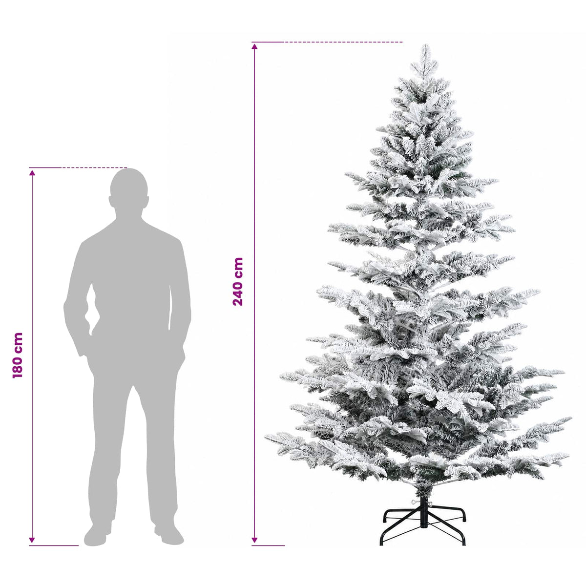 Dirbtinė Sulankstoma Kalėdų Eglutė 240 cm 300 LED Šilta balta
