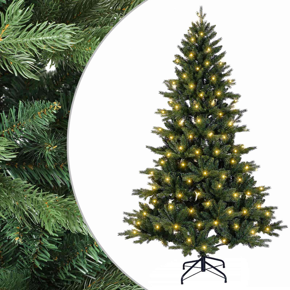 Dirbtinė Sulankstoma Kalėdų Eglutė 240 cm 300 LED Šilta balta