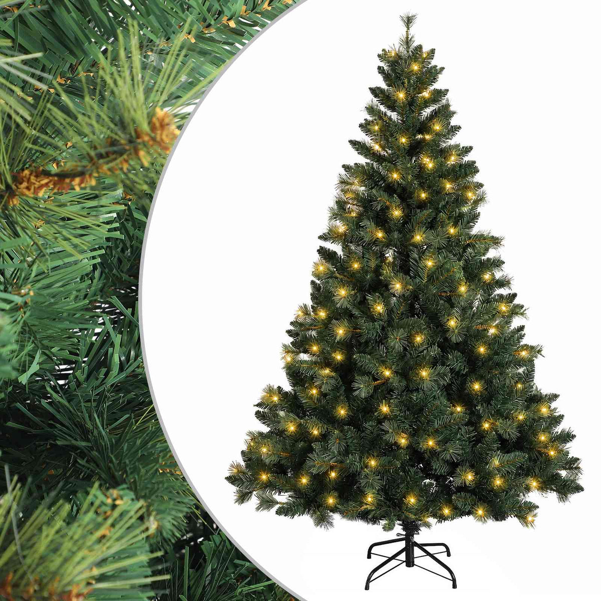 Dirbtinė Sulankstoma Kalėdų Eglutė 180 cm 300 LED Šilta balta
