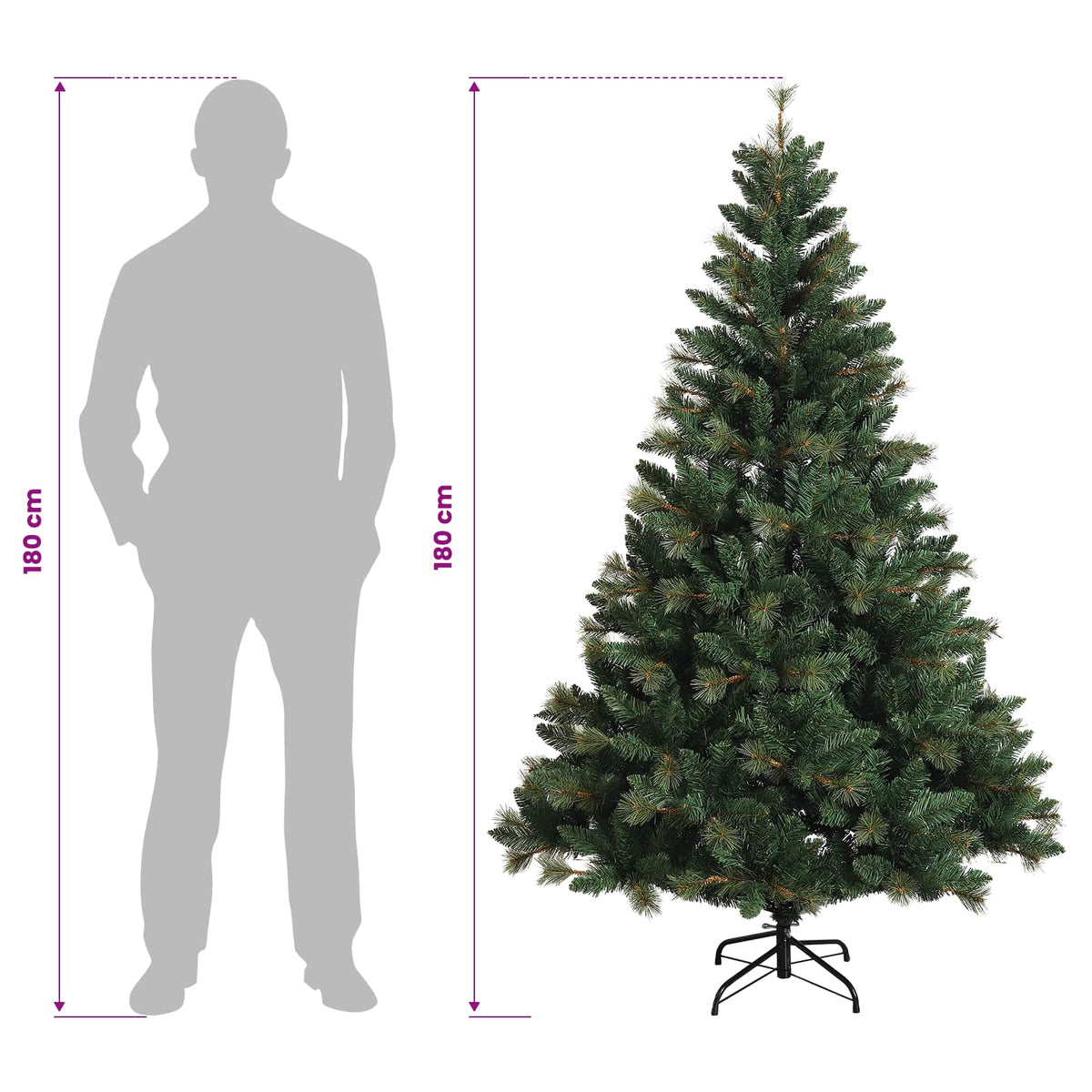 Dirbtinė Sulankstoma Kalėdų Eglutė 180 cm 300 LED Šilta balta