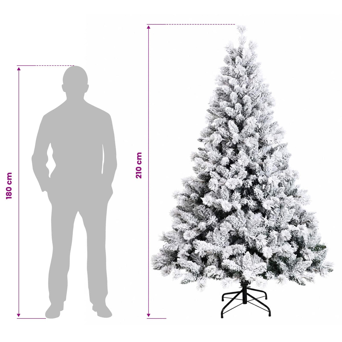 Dirbtinė Sulankstoma Kalėdų Eglutė 210 cm 300 LED Šilta balta