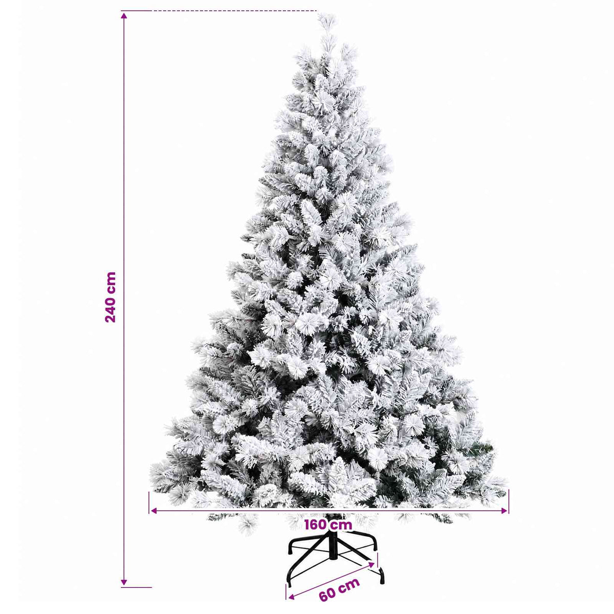 Dirbtinė Sulankstoma Kalėdų Eglutė 240 cm 300 LED Šilta balta