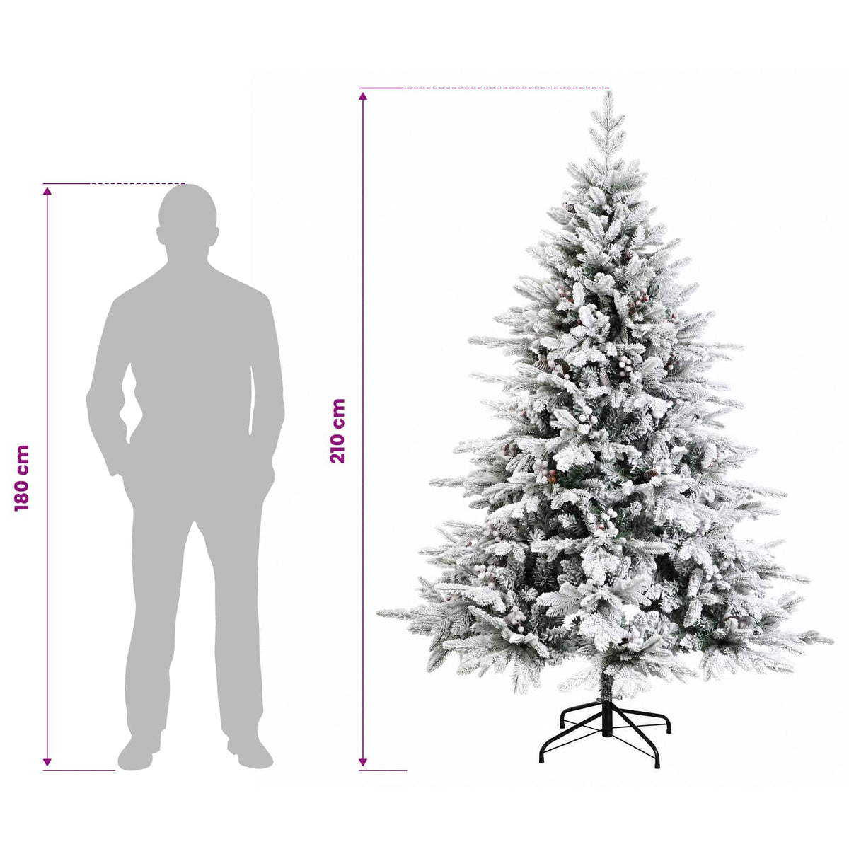 Dirbtinė Sulankstoma Kalėdų Eglutė 210 cm 300 LED Šilta balta