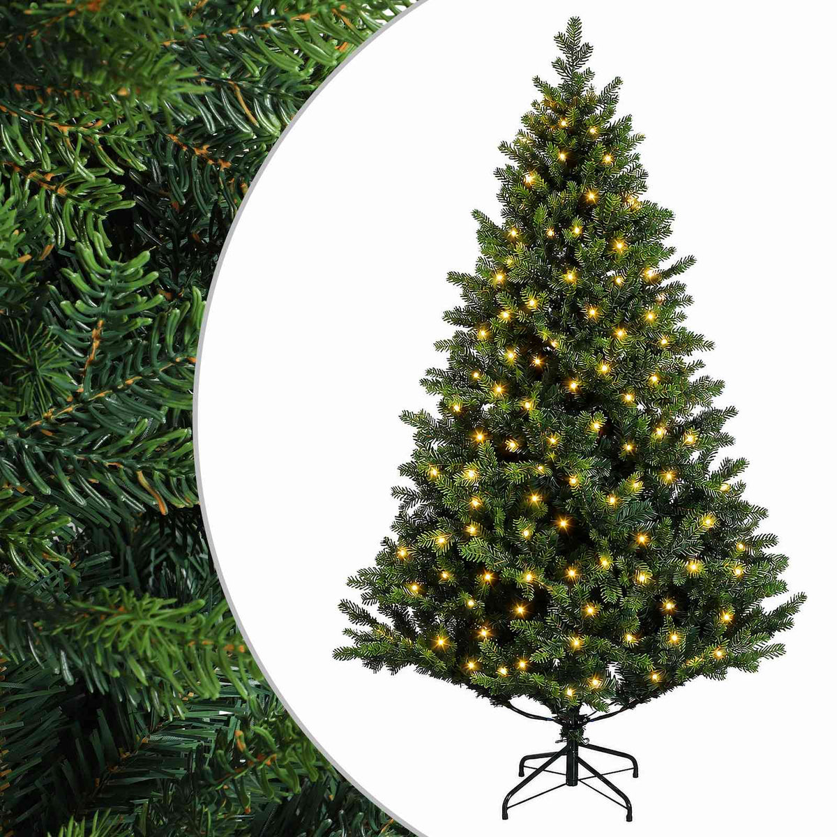 Dirbtinė Sulankstoma Kalėdų Eglutė 180 cm 300 LED Šilta balta
