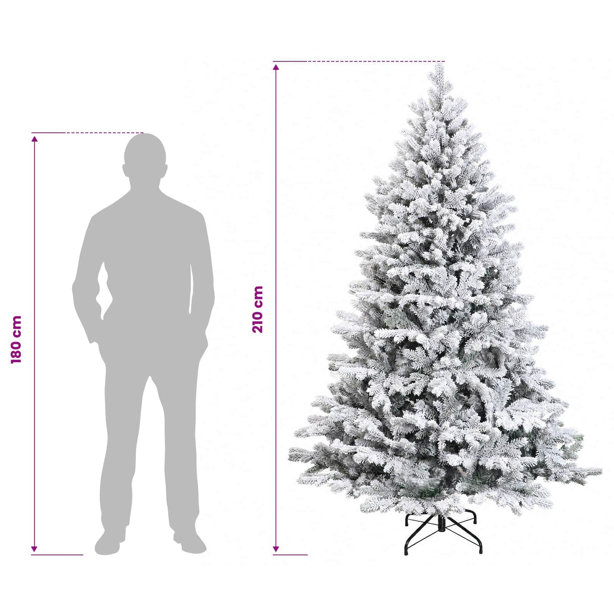 Dirbtinė Sulankstoma Kalėdų Eglutė 210 cm 300 LED Šilta balta