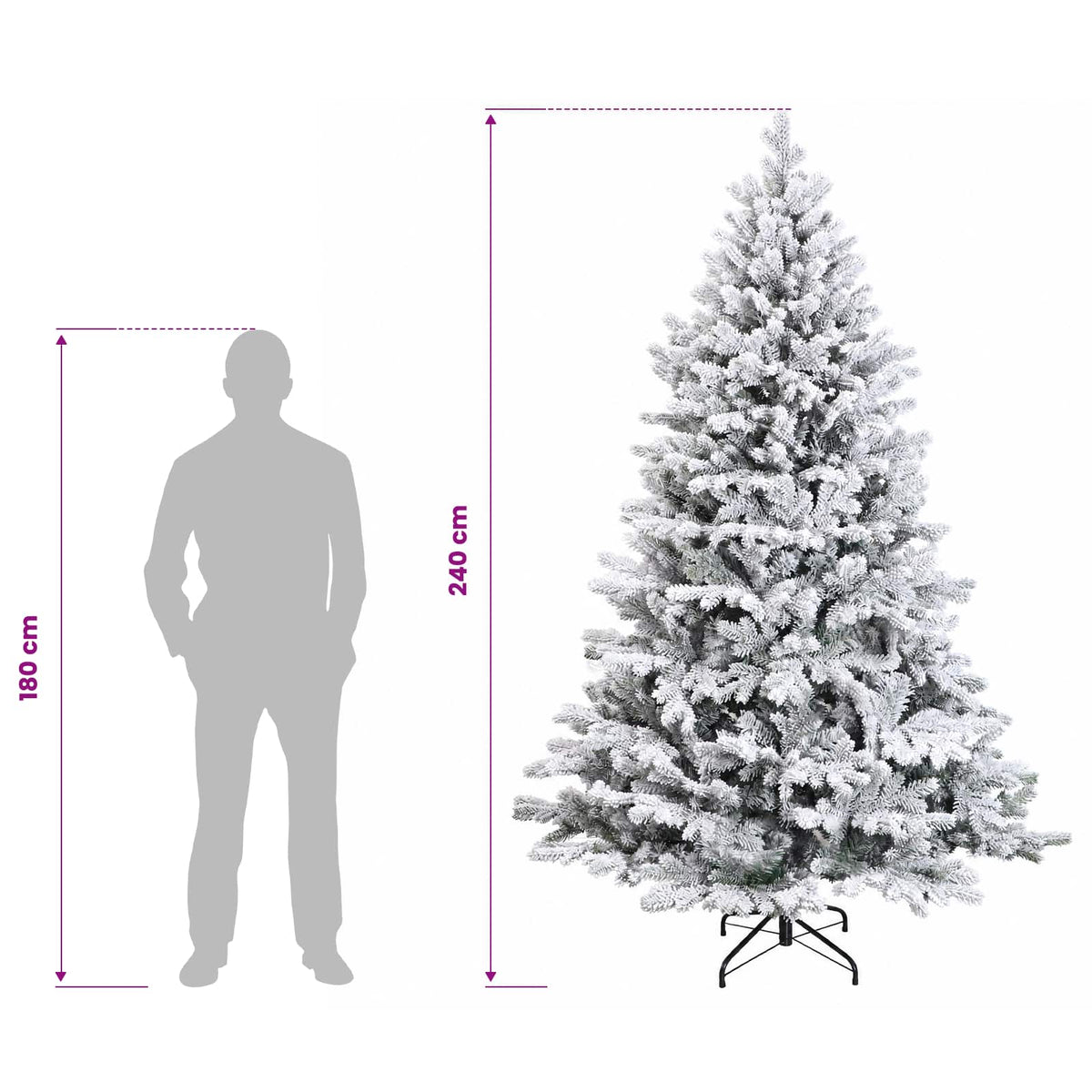 Dirbtinė Sulankstoma Kalėdų Eglutė 240 cm 300 LED Šilta balta