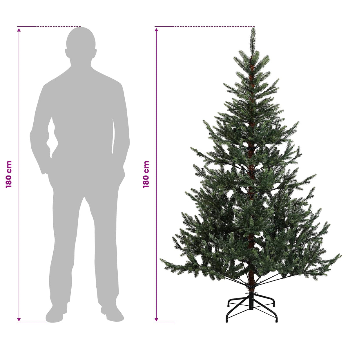 Dirbtinė Sulankstoma Kalėdų Eglutė 180 cm 300 LED Šilta balta