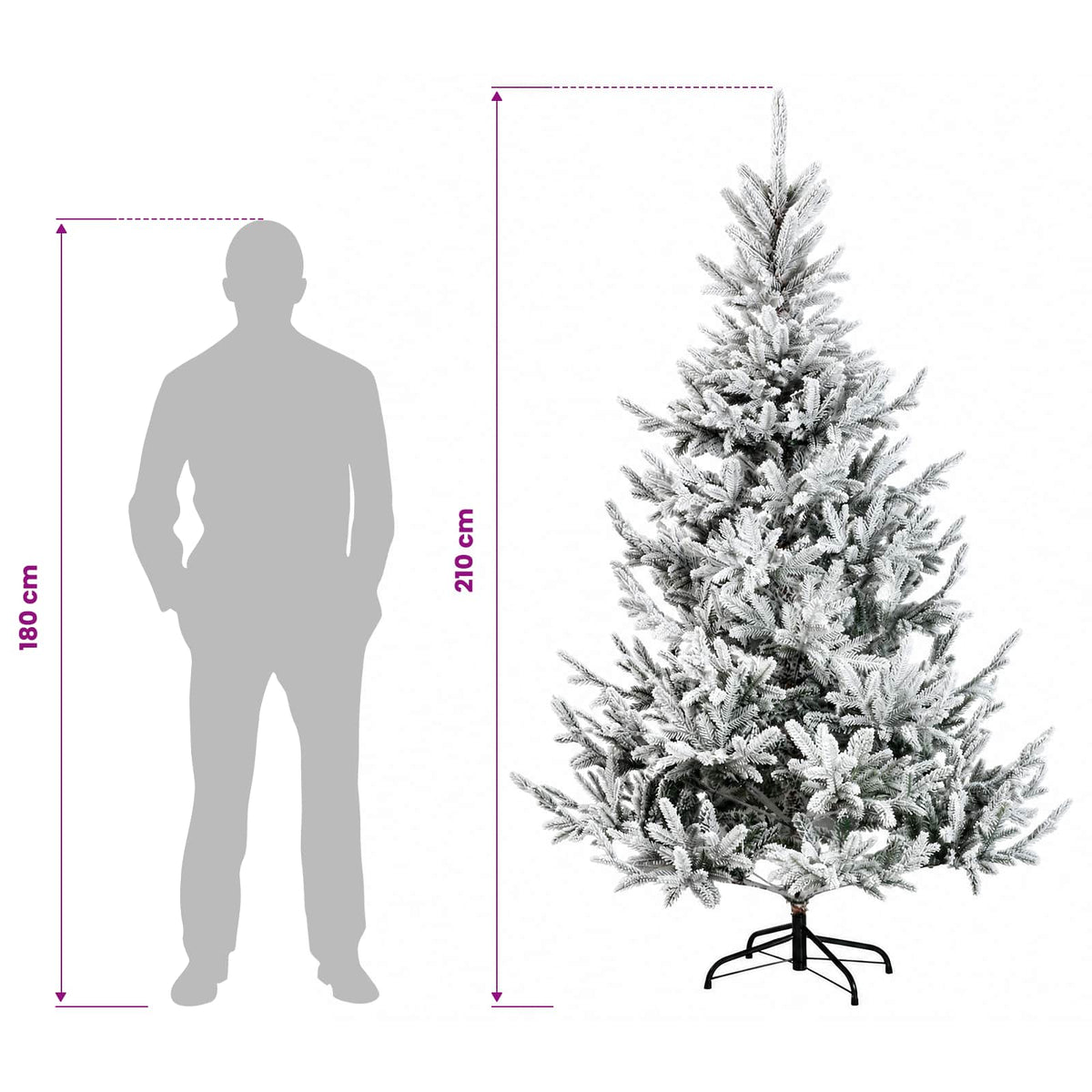 Dirbtinė Sulankstoma Kalėdų Eglutė 210 cm 300 LED Šilta balta