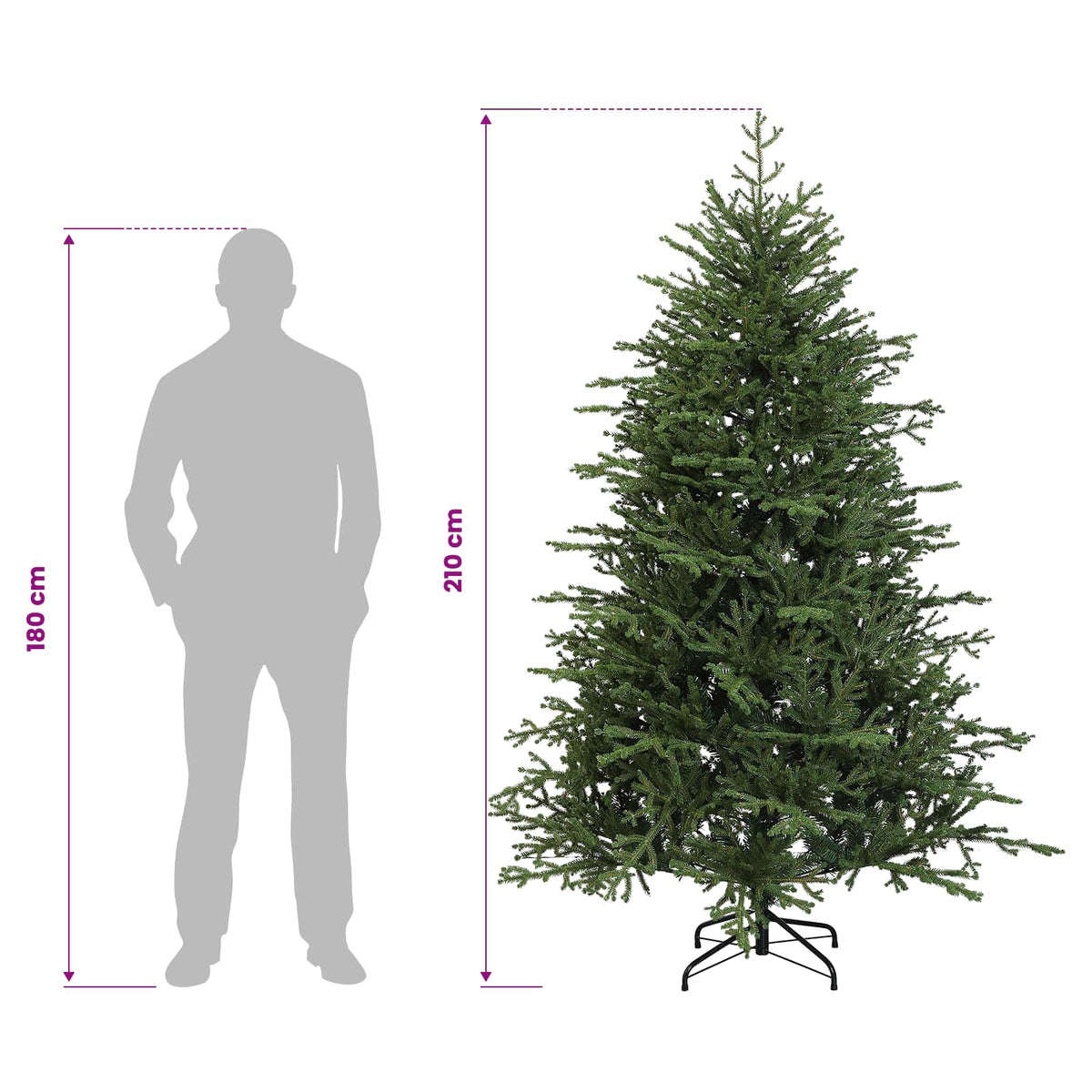 Dirbtinė Sulankstoma Kalėdų Eglutė 210 cm 300 LED Šilta balta