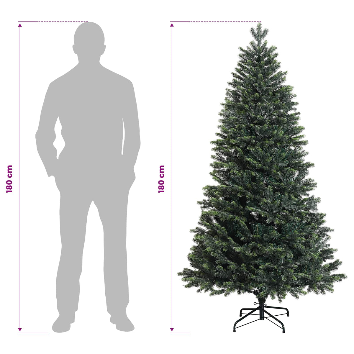 Dirbtinė Sulankstoma Kalėdų Eglutė 180 cm 300 LED Šilta balta
