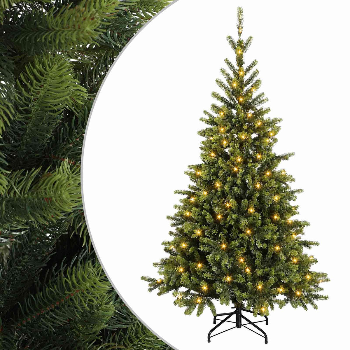 Dirbtinė Sulankstoma Kalėdų Eglutė 180 cm 300 LED Šilta balta