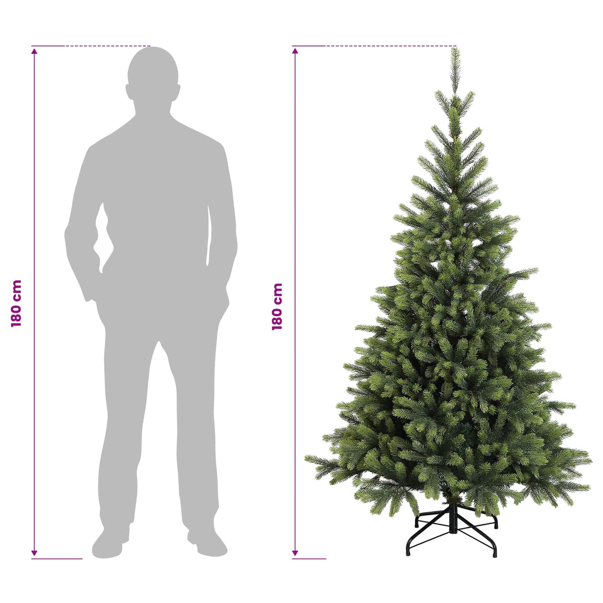 Dirbtinė Sulankstoma Kalėdų Eglutė 180 cm 300 LED Šilta balta