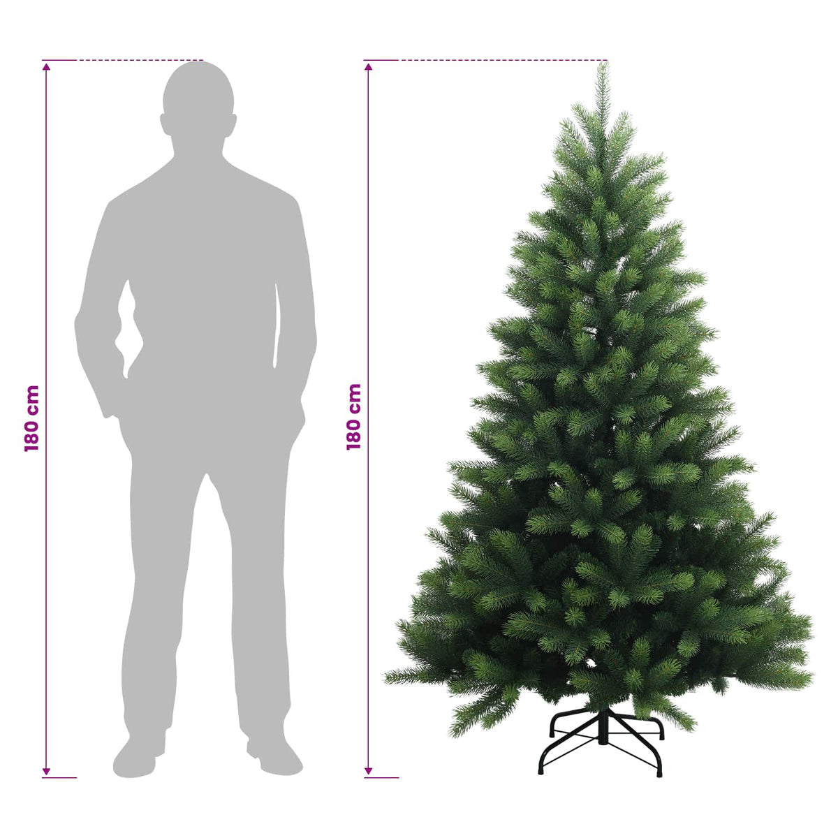 Dirbtinė Sulankstoma Kalėdų Eglutė 180 cm 300 LED Šilta balta